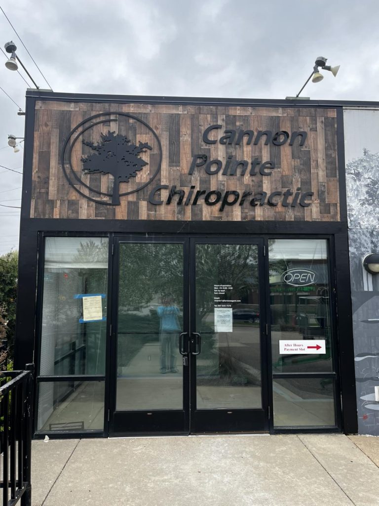 New Office: Cannon Pointe Chiropractic clinic entrance with signage.
